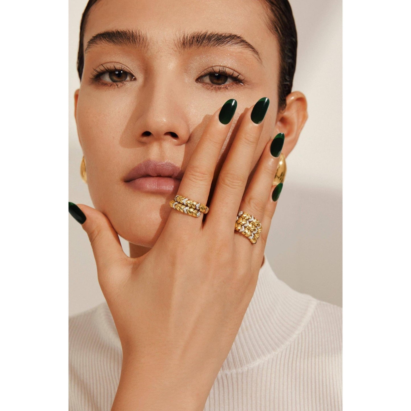 Forest Lush Press-On Nails | Deep Green Glossy Nails | Reusable & Non-Toxic
