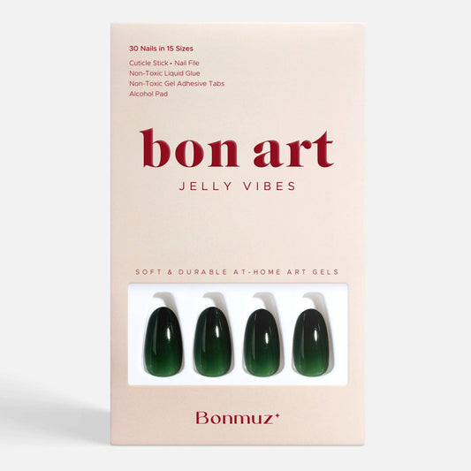 Forest Lush Press-On Nails | Deep Green Glossy Nails | Reusable & Non-Toxic