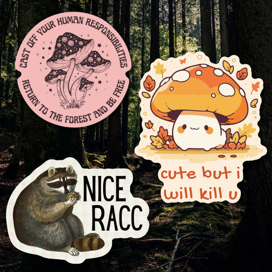 Forest Vibes Sticker Bundle | Glossy Die Cut Vinyl Sticker