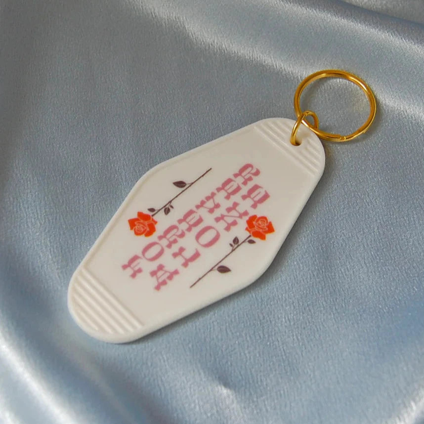 Forever Alone Motel Style Keychain in Pink