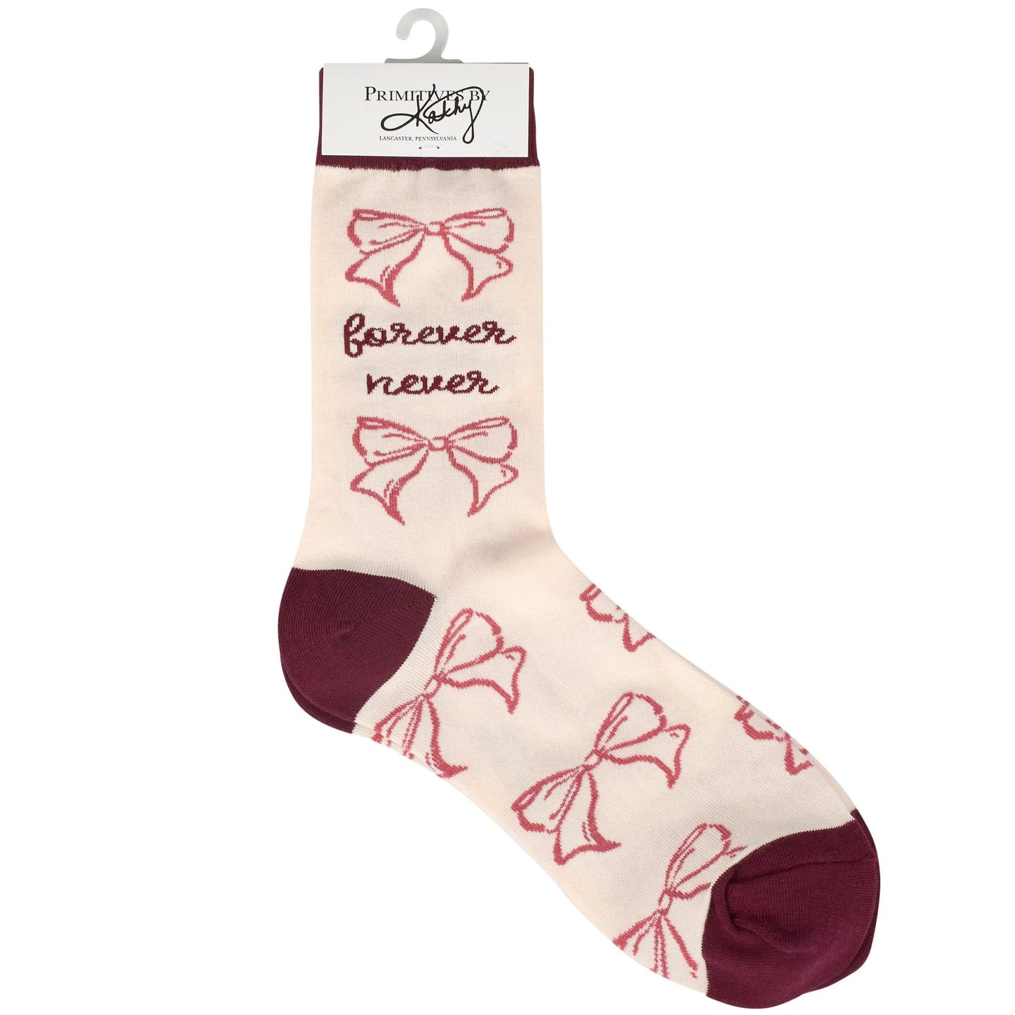 Forever Never Socks | Coquette Bow Crew Socks in Pink