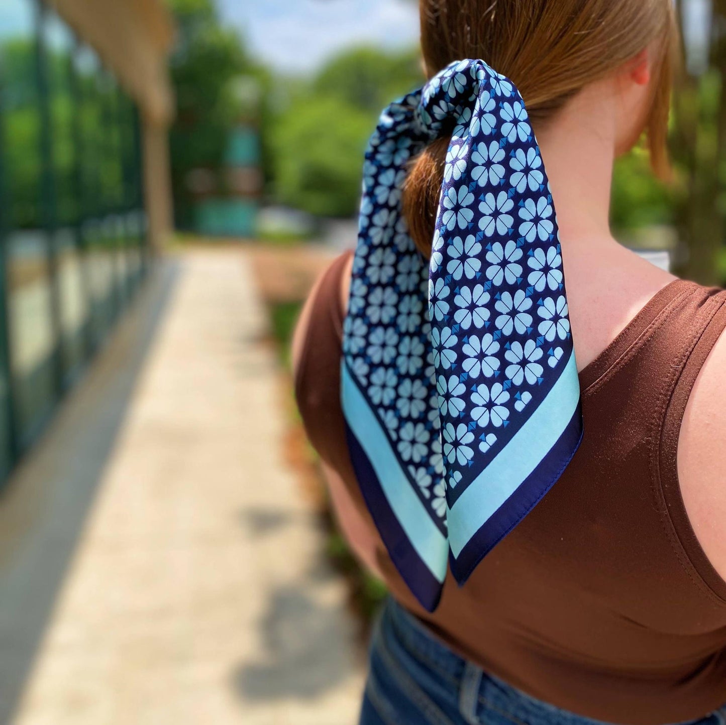 Four Petal Clover Square Scarf