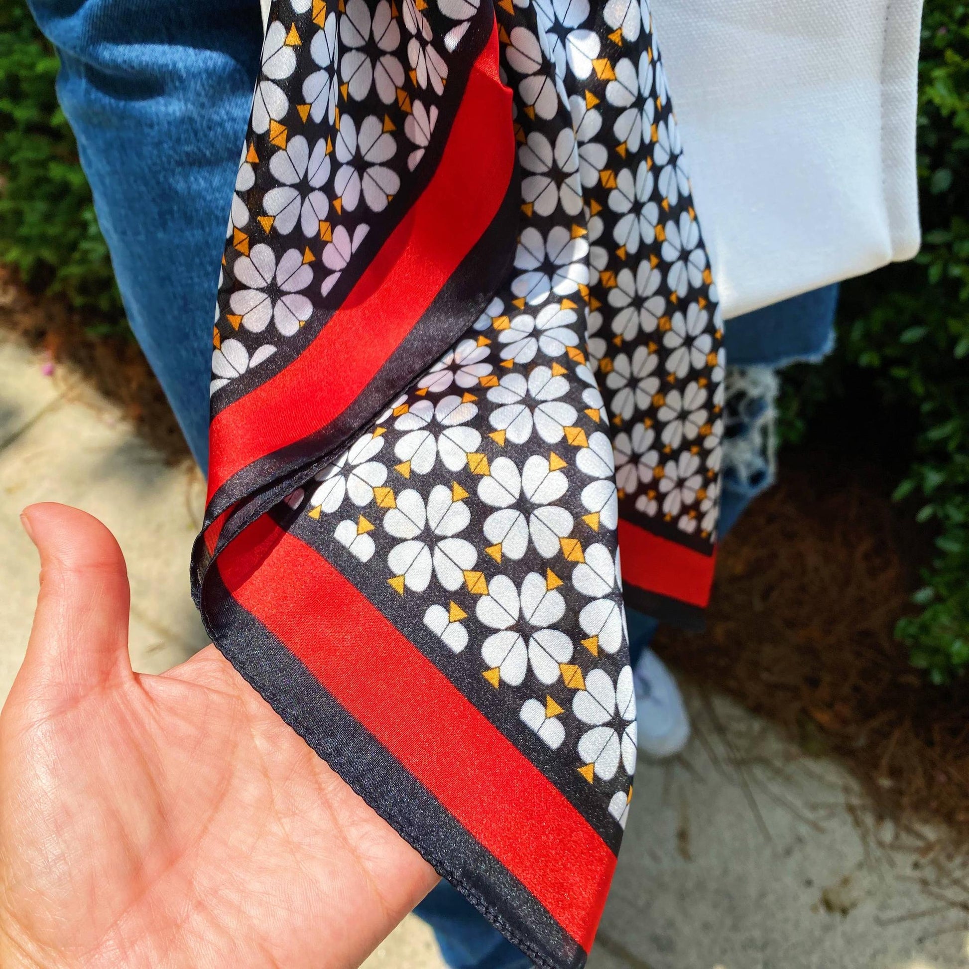 Four Petal Clover Square Scarf