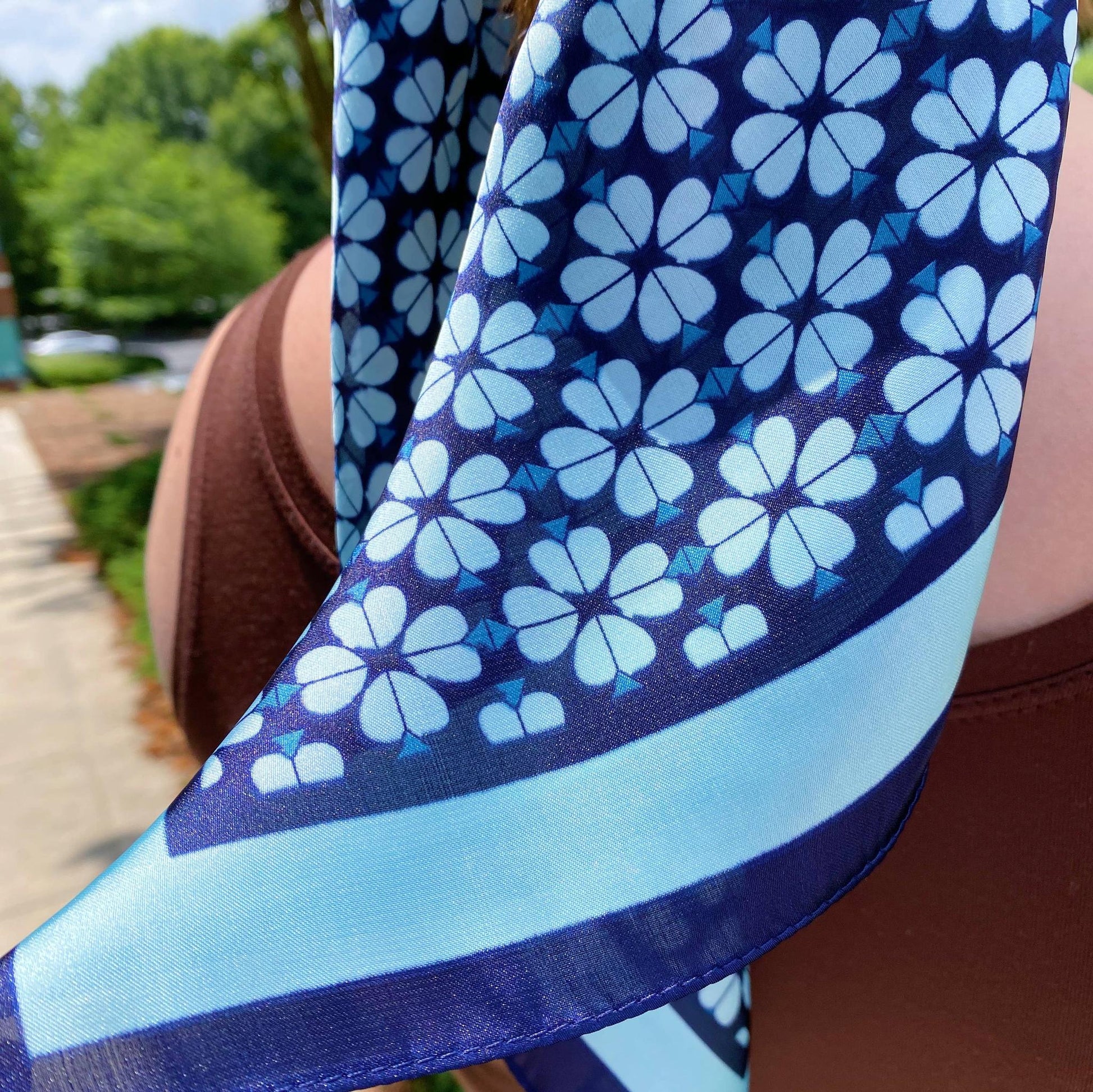 Four Petal Clover Square Scarf
