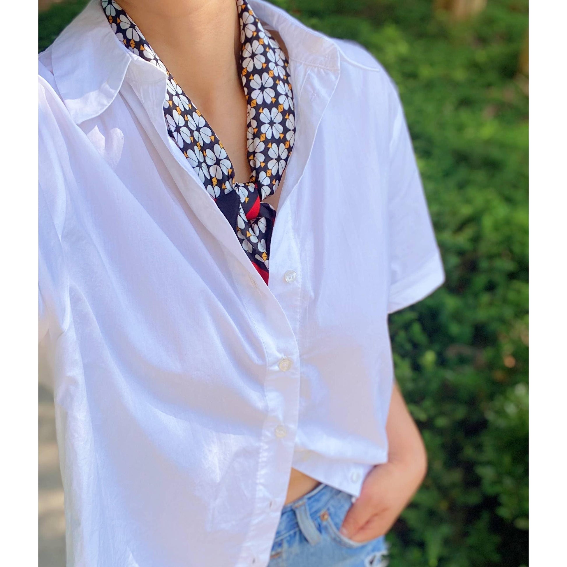 Four Petal Clover Square Scarf