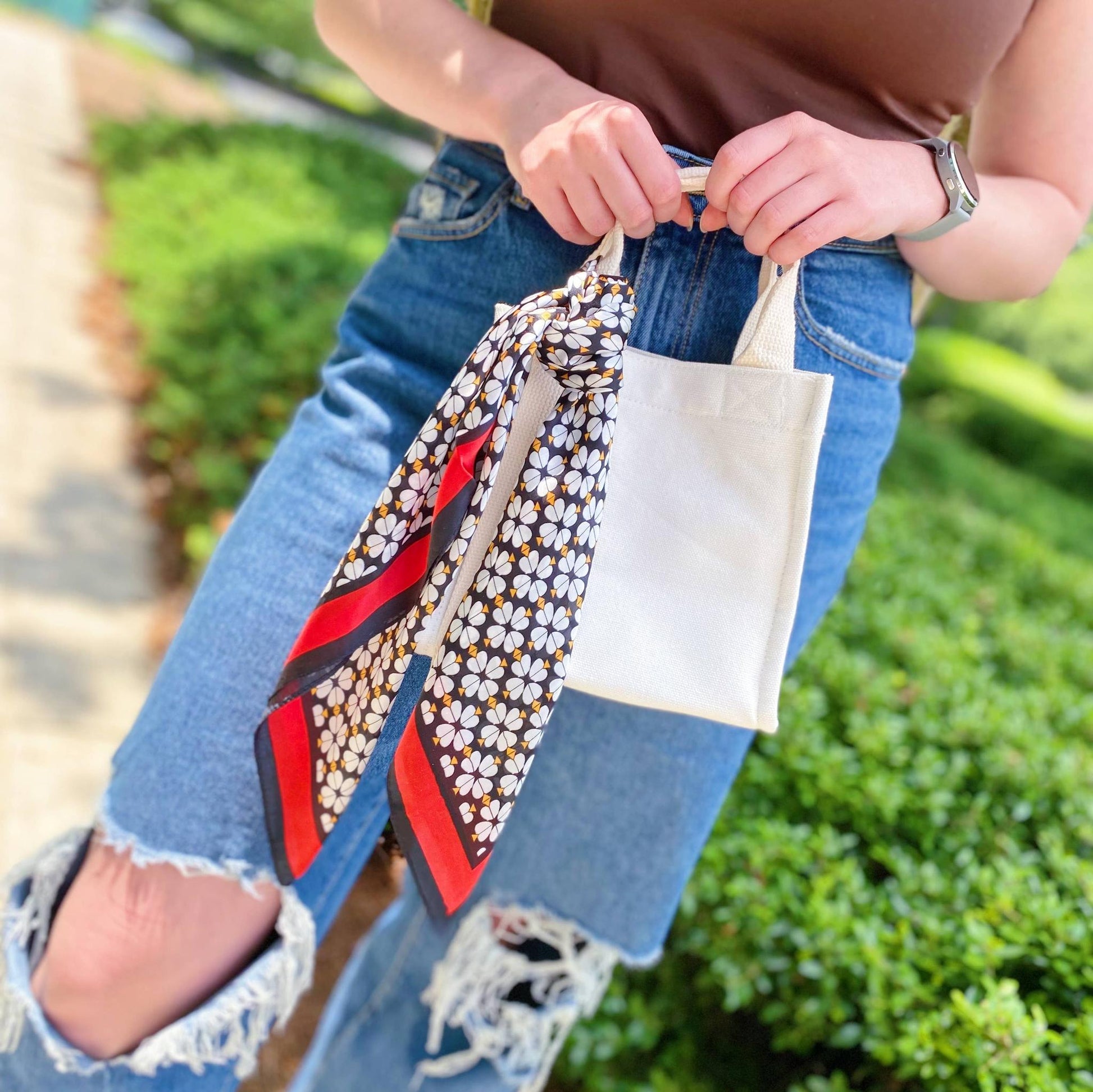 Four Petal Clover Square Scarf