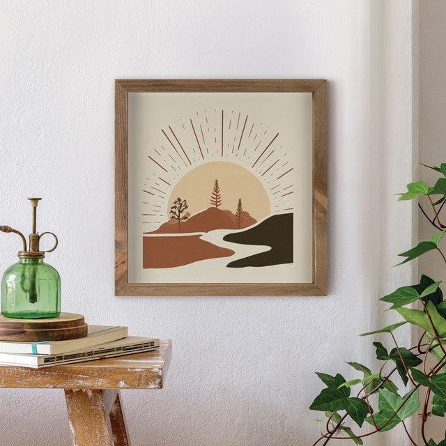 Framed Wall Art | Cactus or Landscape | 11" x 11"