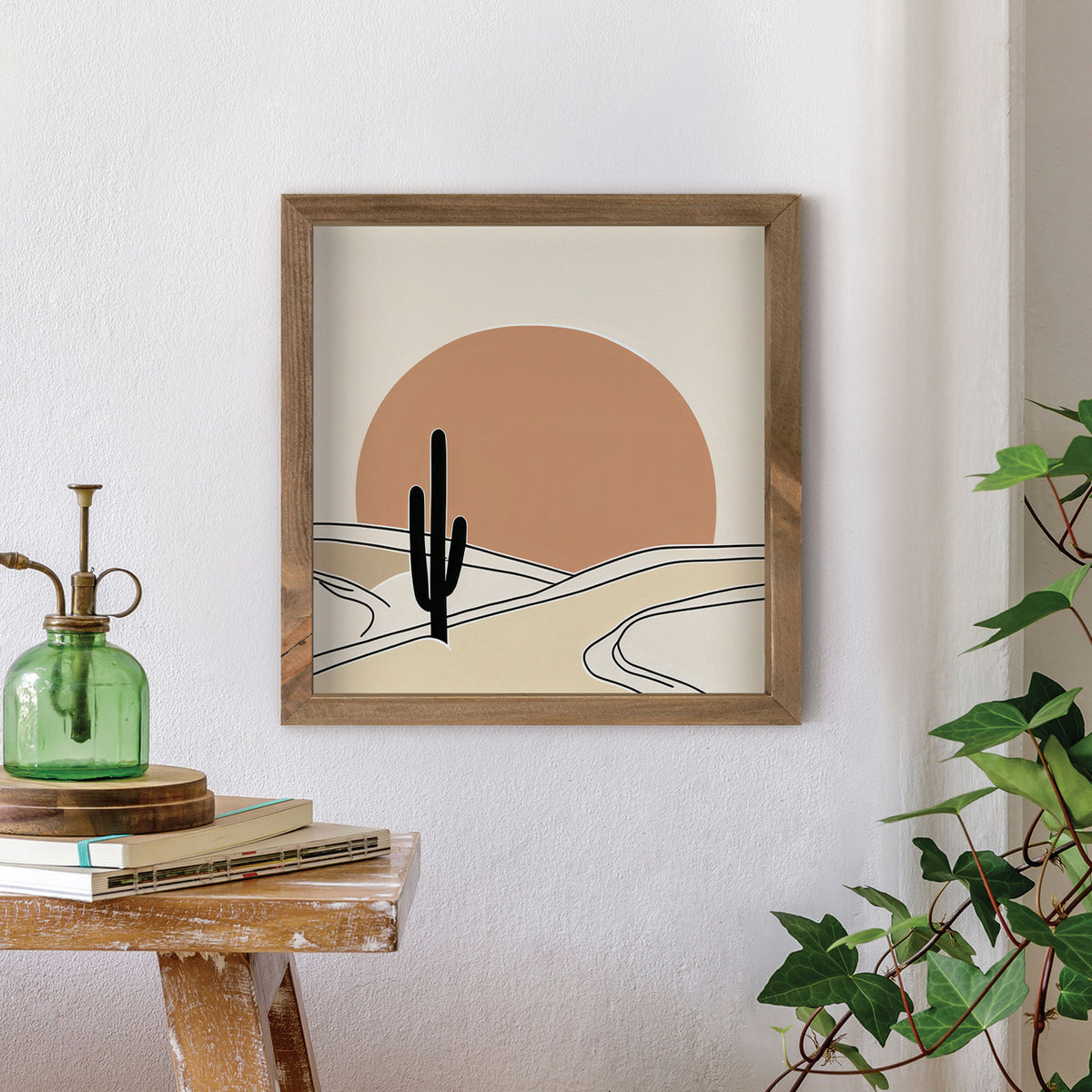 Framed Wall Art | Cactus or Landscape | 11" x 11"