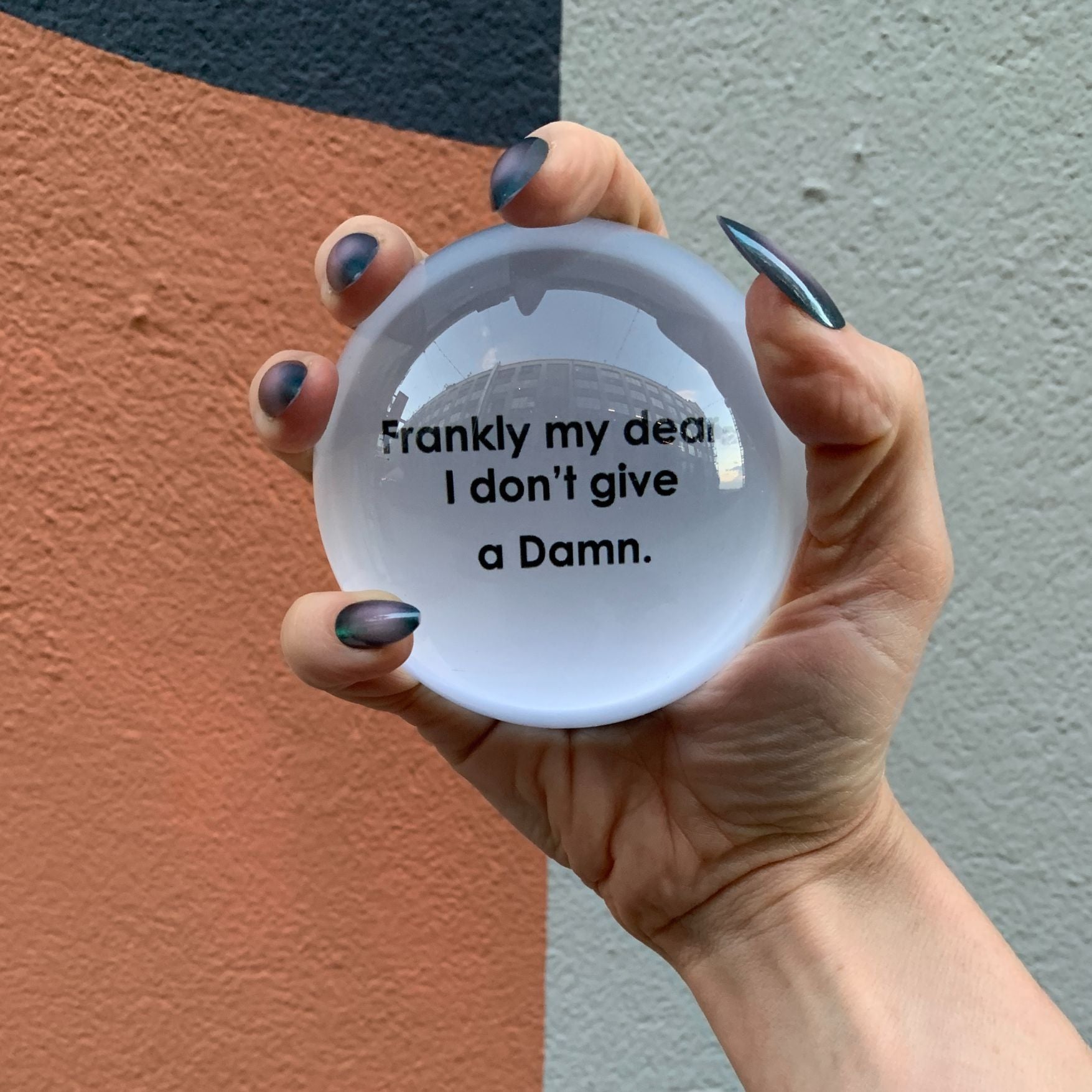 Frankly My Dear I Don't Give A Damn Glass Dome Paper Weight | Paper Document Holder