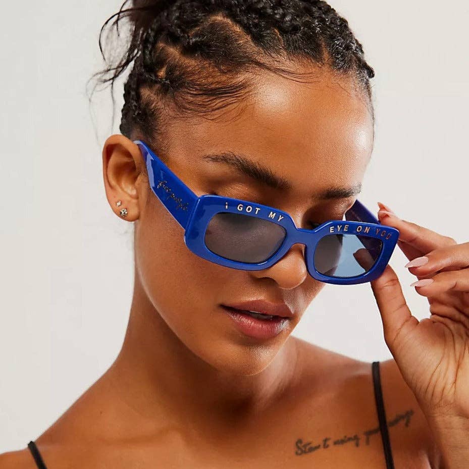 Free People x INDY "I Got My Eye On You" Blue UV400 Sun Protection Sunglasses