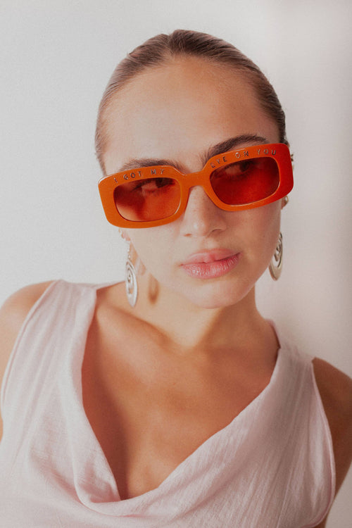 Free People x INDY "I Got My Eye On You" Orange UV400 Sun Protection Sunglasses