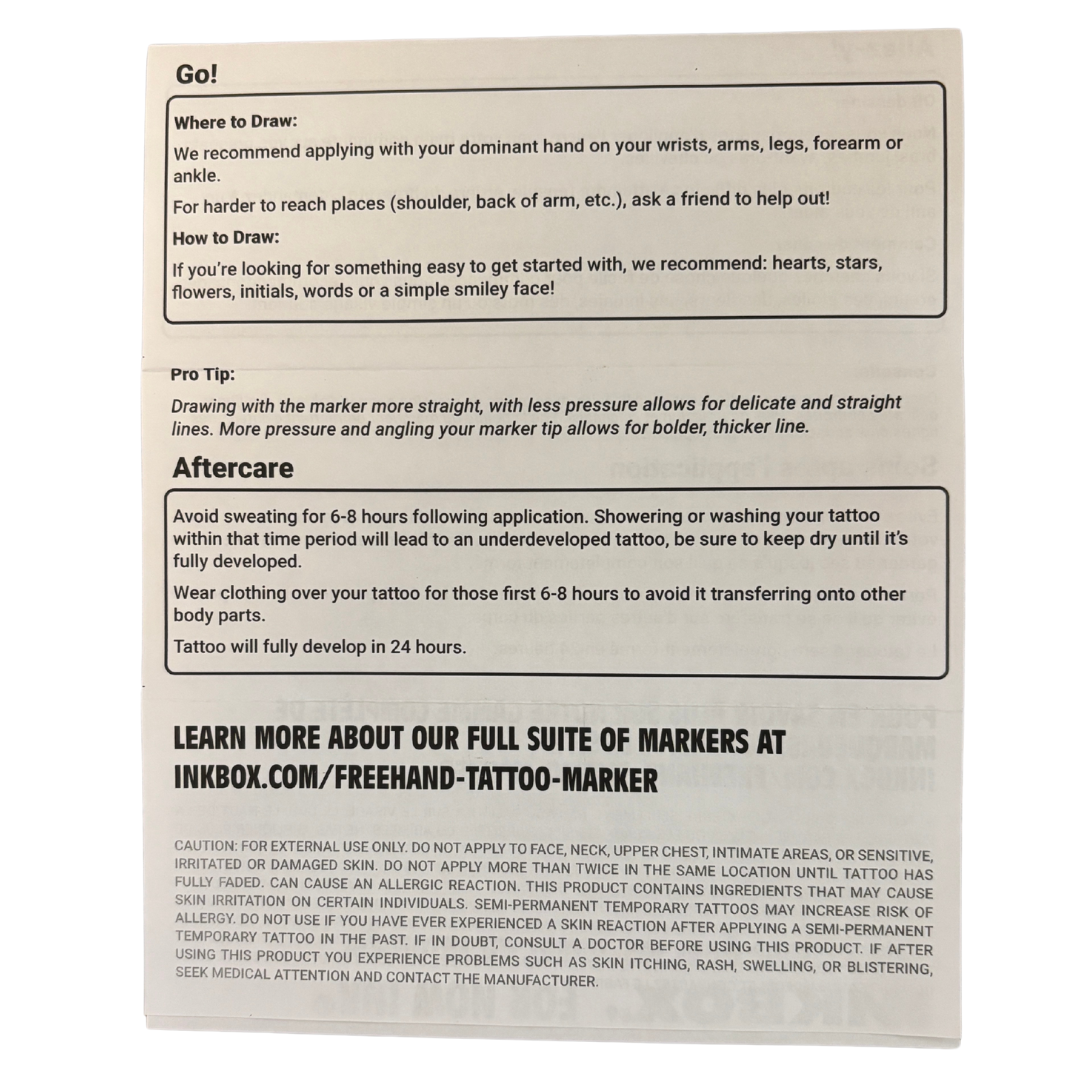 Freehand Tattoo Marker | Draw Your Own Temporary Tattoos Lasts 5-10 Days