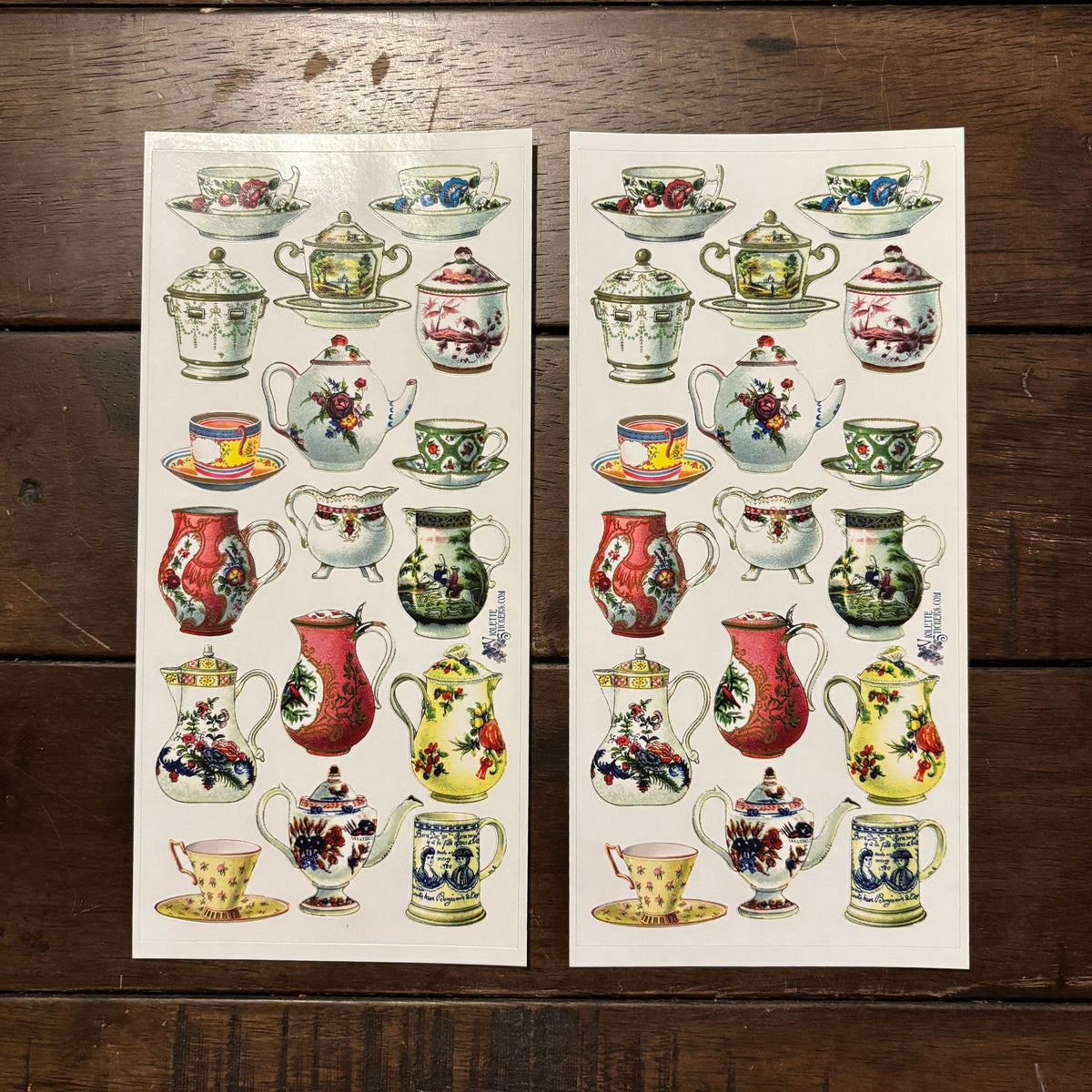 French China Stickers | 4" x 8" Paper Stickers | 2 Sheets-Violette Stickers-The Bullish Store