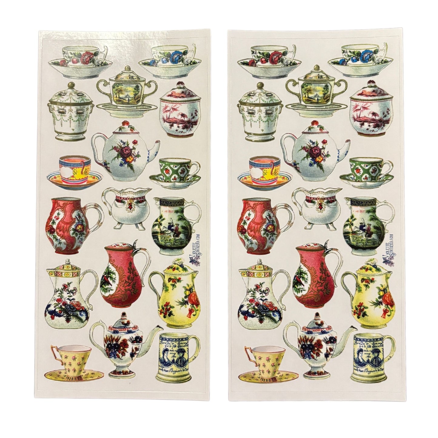 French China Stickers | 4" x 8" Paper Stickers | 2 Sheets-Violette Stickers-The Bullish Store
