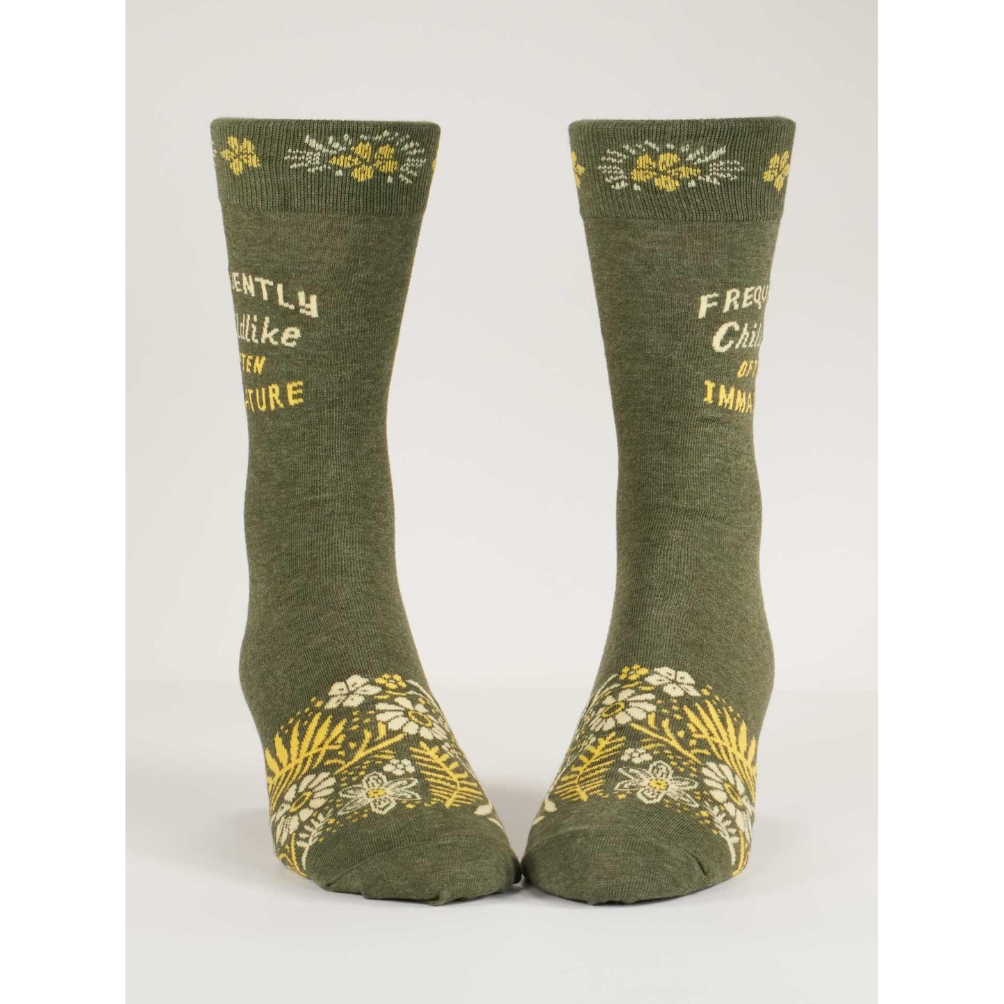 Frequently Childlike Often Immature Men's Crew Socks | Novelty Socks | BlueQ at GetBullish