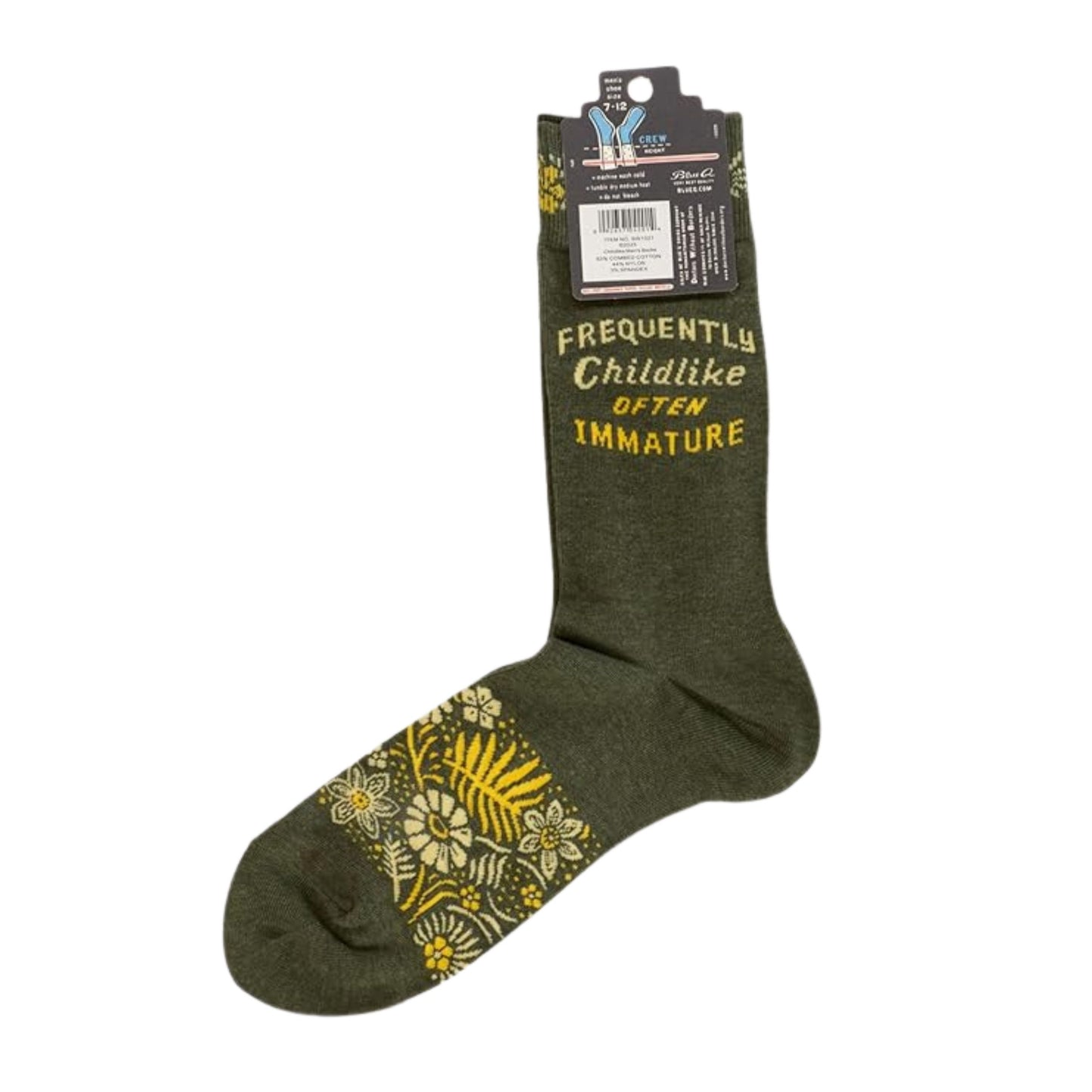 Frequently Childlike Often Immature Men's Crew Socks | Novelty Socks | BlueQ at GetBullish