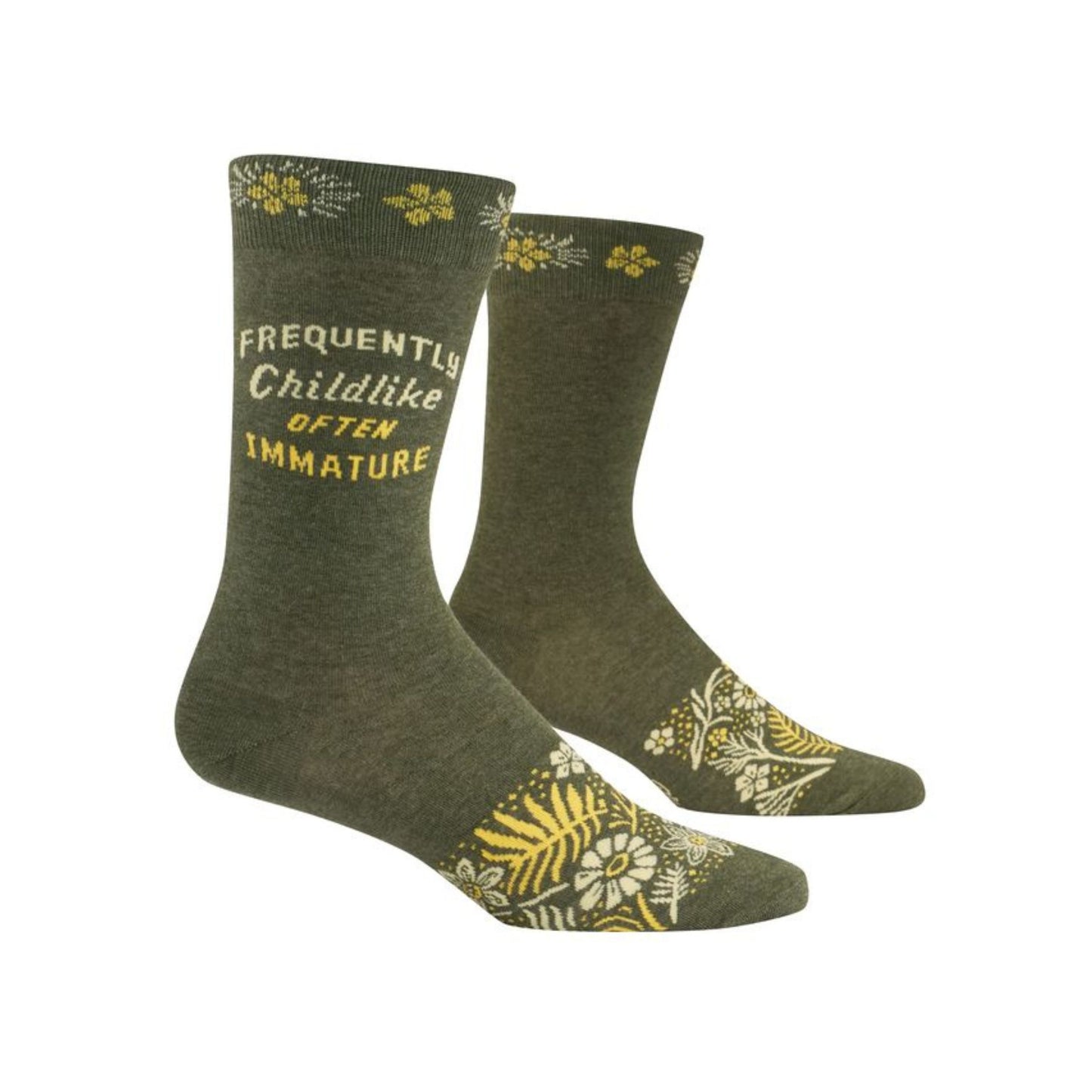Frequently Childlike Often Immature Men's Crew Socks | Novelty Socks | BlueQ at GetBullish
