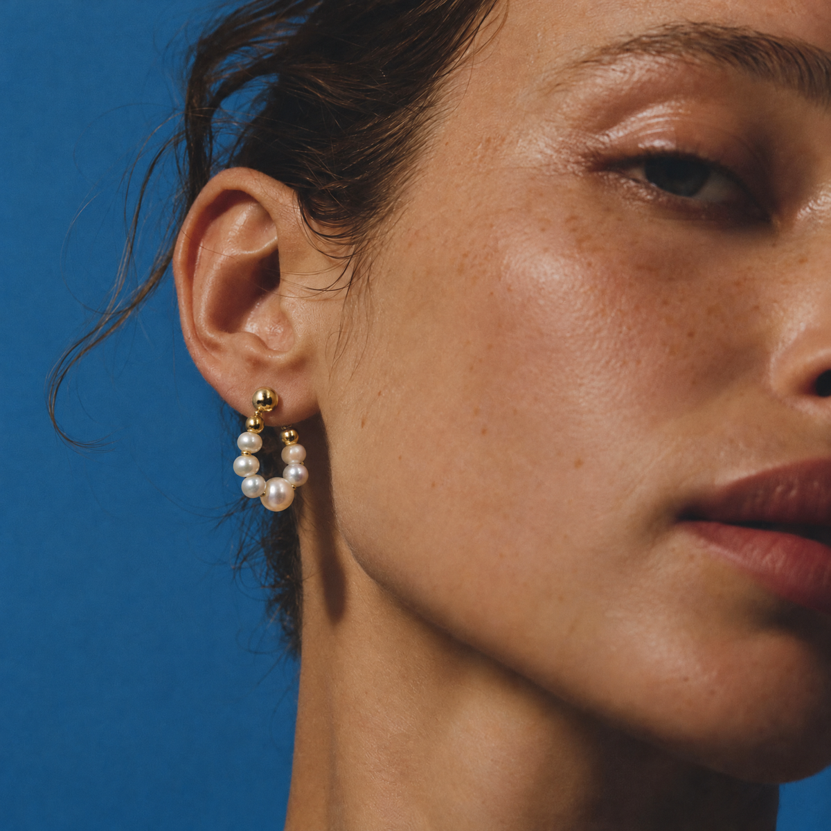 Freshwater Pearl Hoop Stud Earrings | 14k Gold Plated-The Pretty Jewellery-The Bullish Store