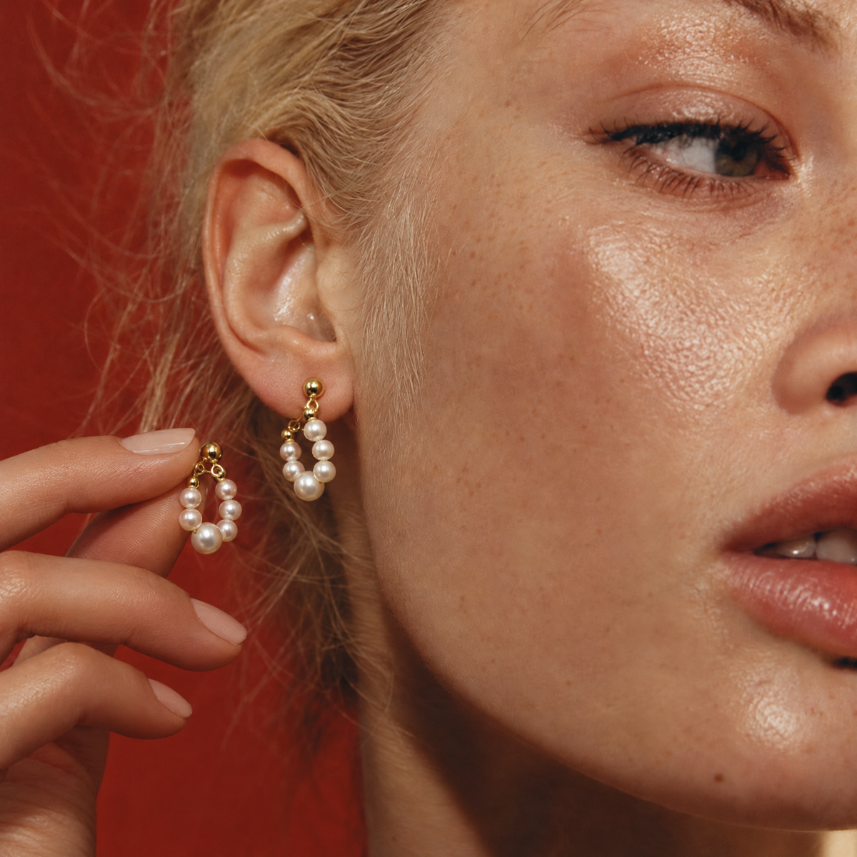 Freshwater Pearl Hoop Stud Earrings | 14k Gold Plated-The Pretty Jewellery-The Bullish Store