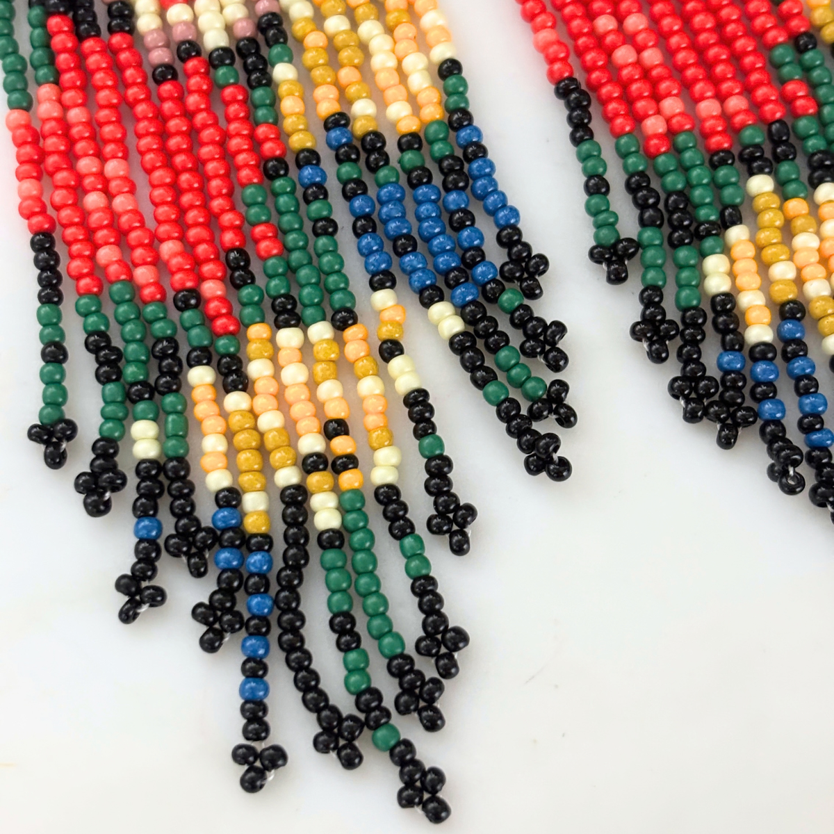 Frida Kahlo Beaded Statement Earrings | Ultra Long 6.6" Beaded Dangle Earrings-Paper & Quartz-The Bullish Store