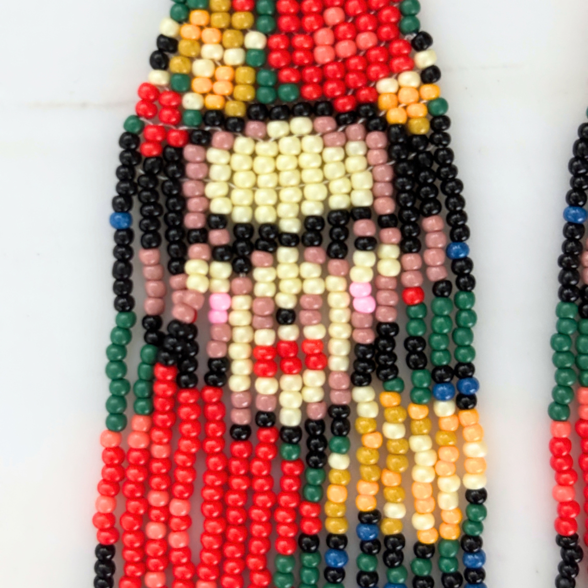 Frida Kahlo Beaded Statement Earrings | Ultra Long 6.6" Beaded Dangle Earrings-Paper & Quartz-The Bullish Store