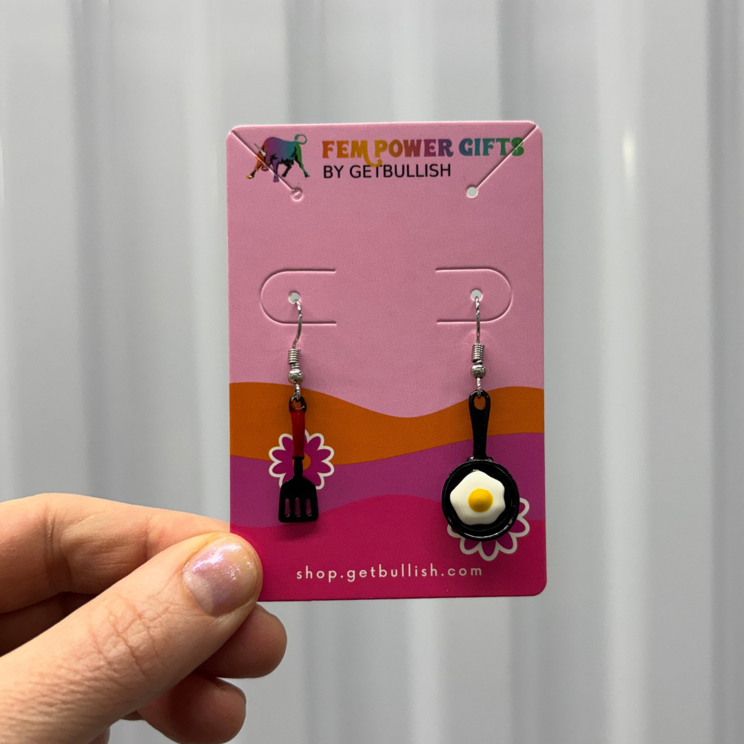 Fried Egg Earrings | Mismatched Dangle Earrings on Ear Wire