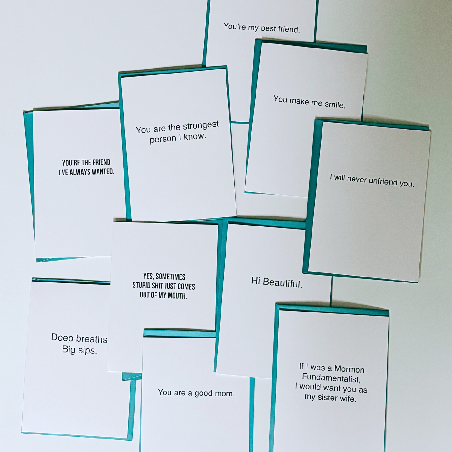Friends and Family Set of 10 Minimalist Cards - All Different