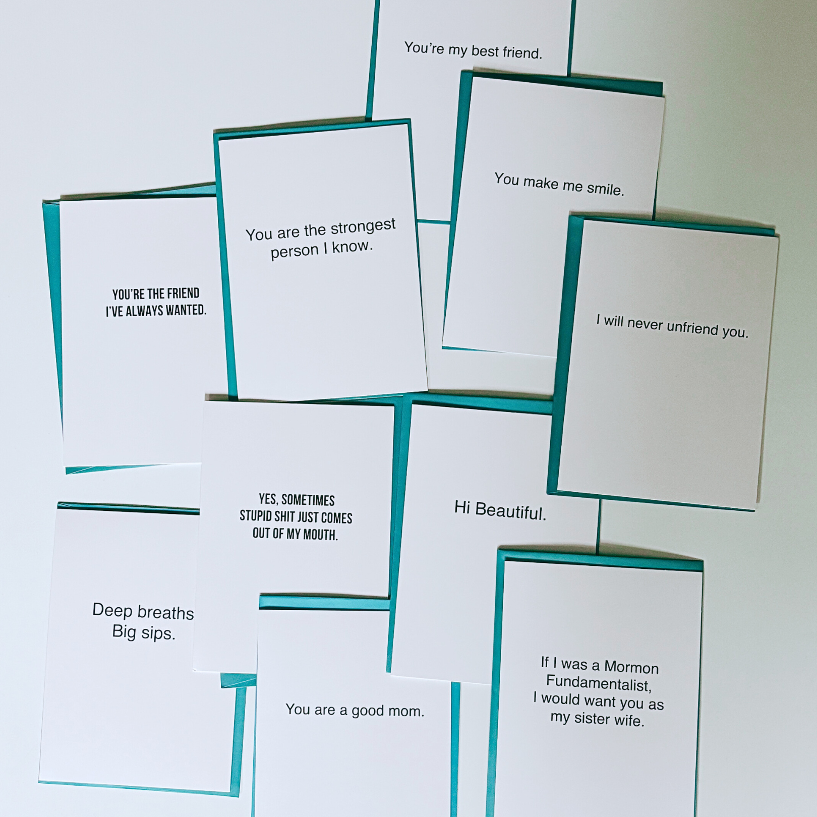 Friends and Family Set of 10 Minimalist Cards - All Different