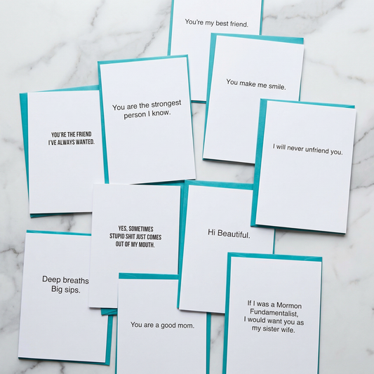 Friends and Family Set of 10 Minimalist Cards - All Different