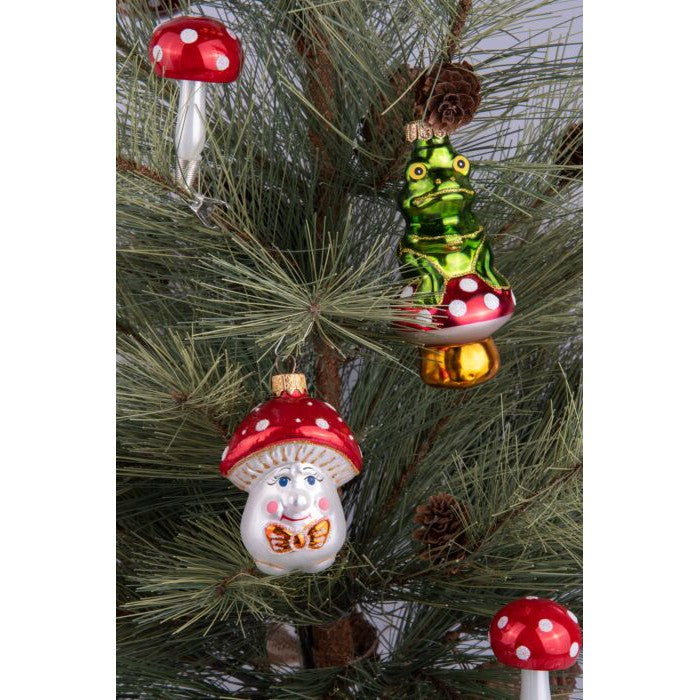 Frog on a Toadstool Christmas Ornament | Christmas Tree Accessories Decorations | 4.13''