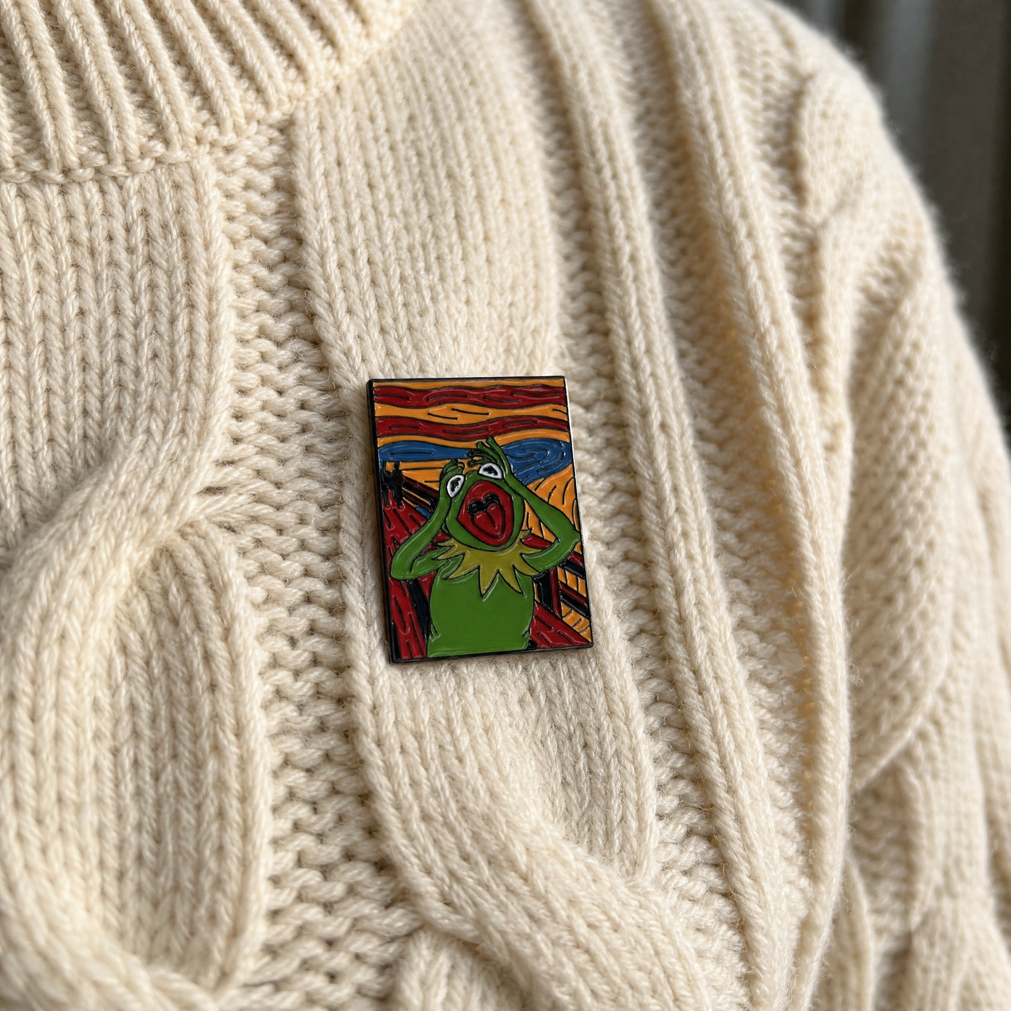 Froggy Scream Enamel Pin | Clutch Back