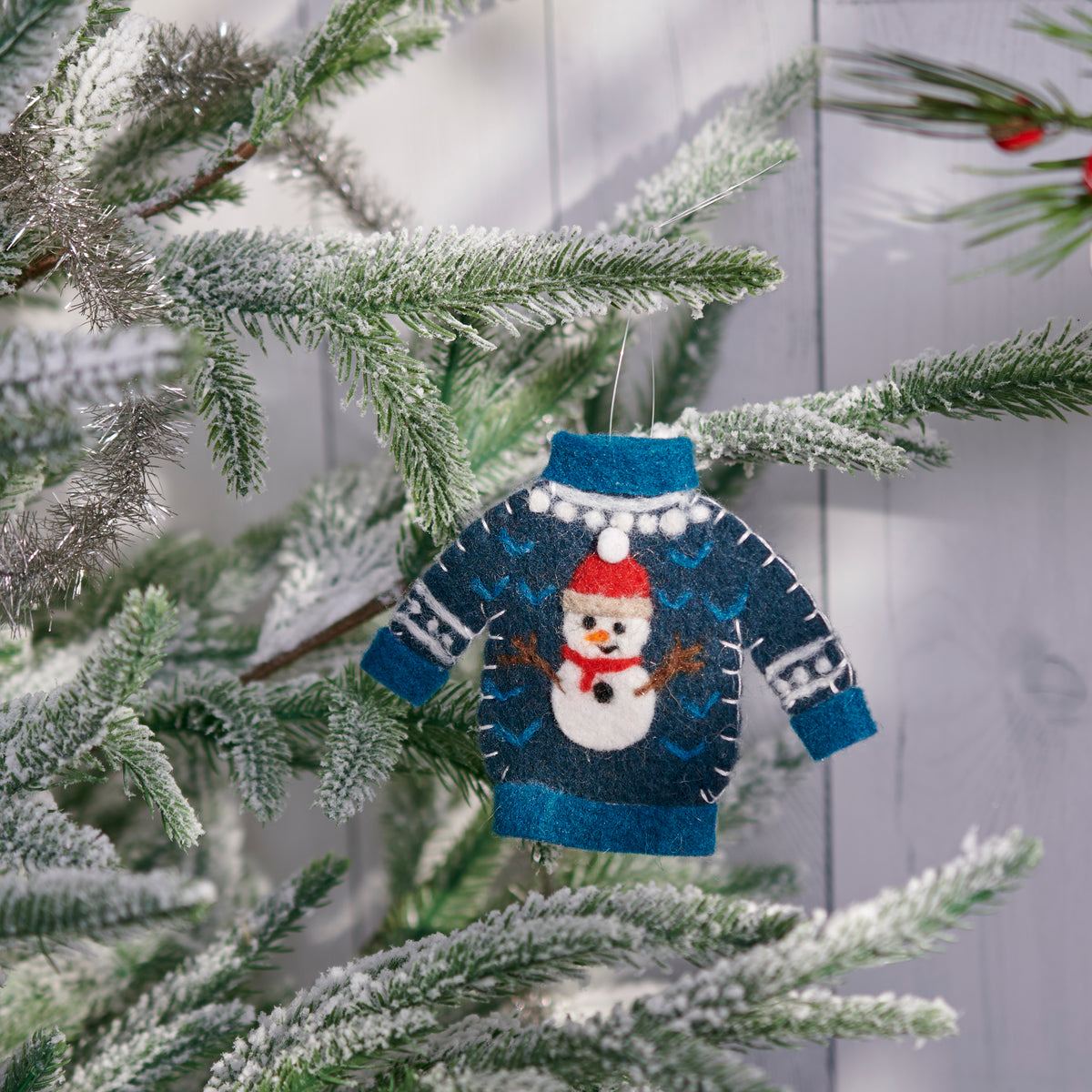 Frosty Sweater Ornament | Decorative Felt Christmas Decor-Primitives by Kathy-The Bullish Store