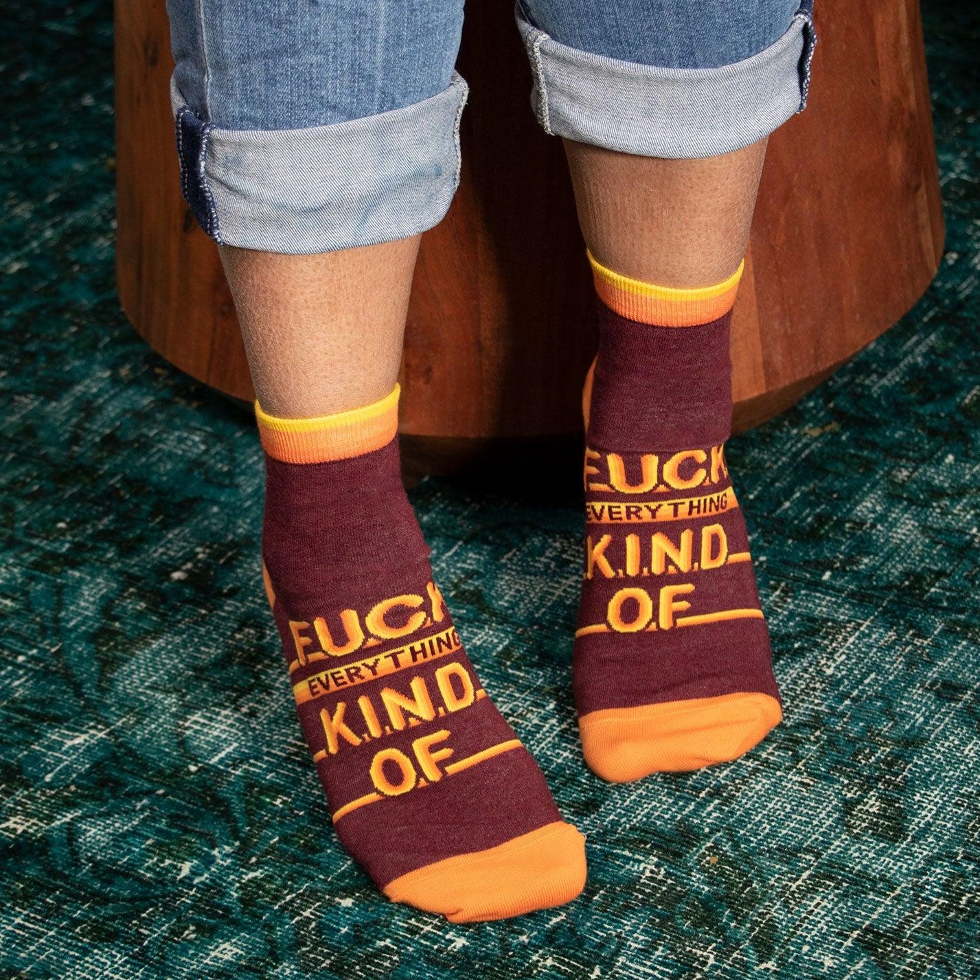 Fuck Everything Kind Of Women's Ankle Socks | BlueQ at GetBullish