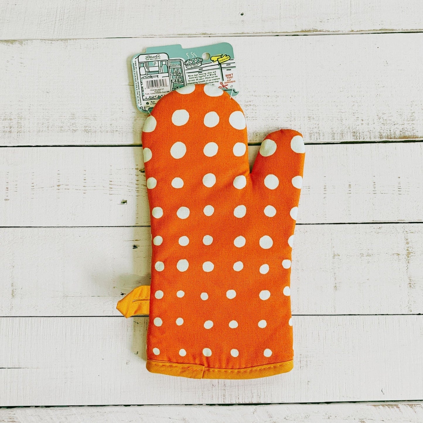 Fuck, I Love Cheese Oven Mitt in Orange | Kitchen Thermal Single Pot Holder | BlueQ at GetBullish