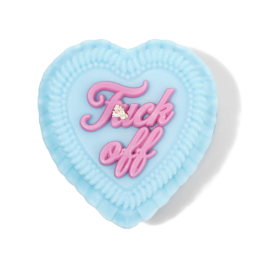 Fuck Off Heart Cake Unscented Candle in Blue and Pink-Fun Club-The Bullish Store
