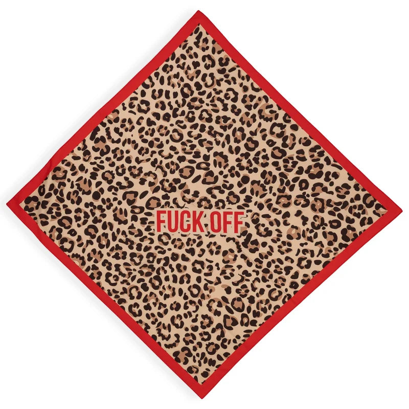 Fuck Off Leopard Print Bandana-Fisura-The Bullish Store