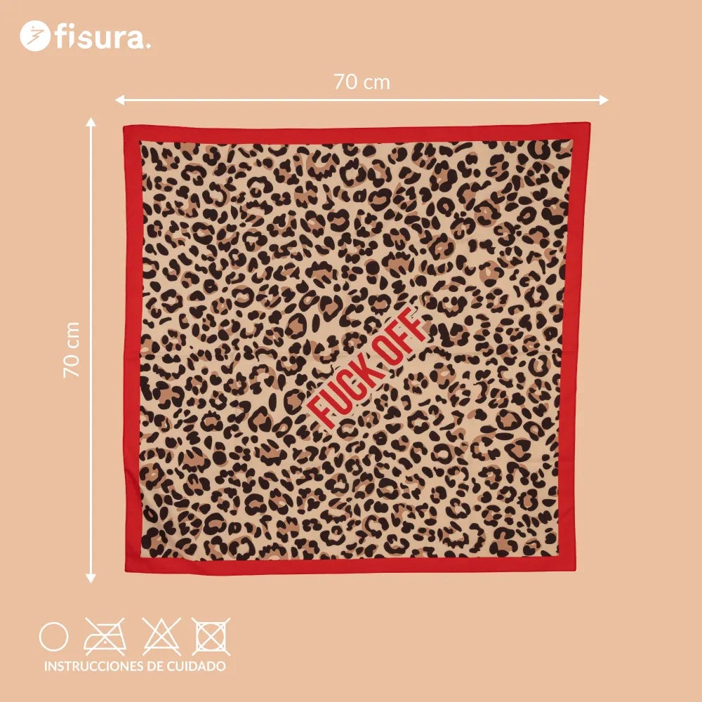 Fuck Off Leopard Print Bandana-Fisura-The Bullish Store