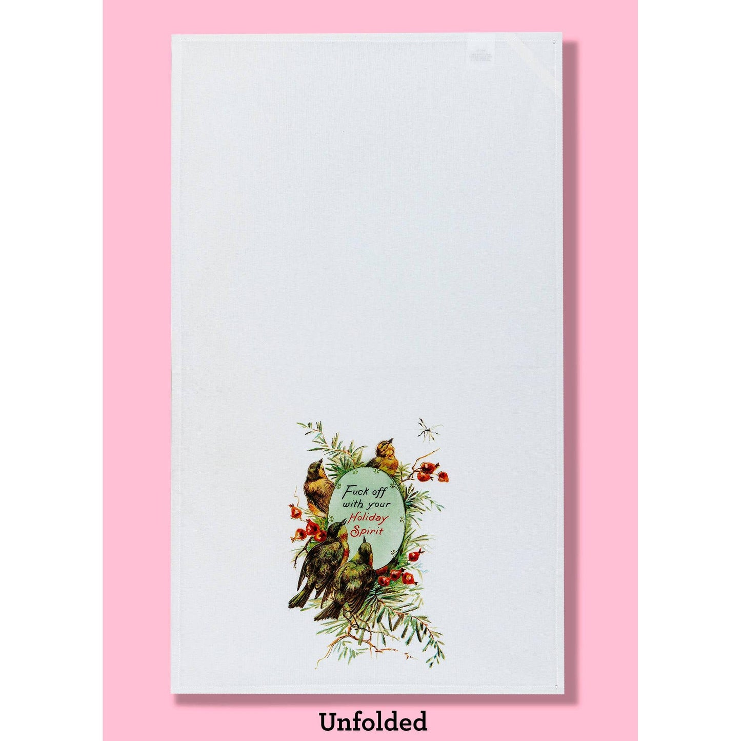 Fuck Off With Your Holiday Spirit Kitchen Towel | Christmas Theme Cotton Hand Tea Dishcloth