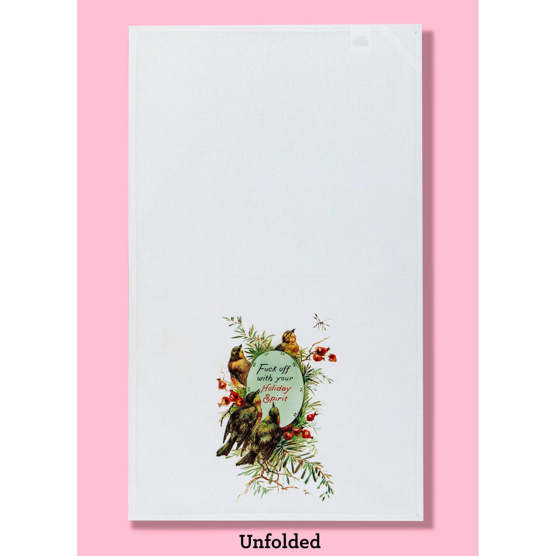 Fuck Off With Your Holiday Spirit Kitchen Towel | Christmas Theme Cotton Hand Tea Dishcloth