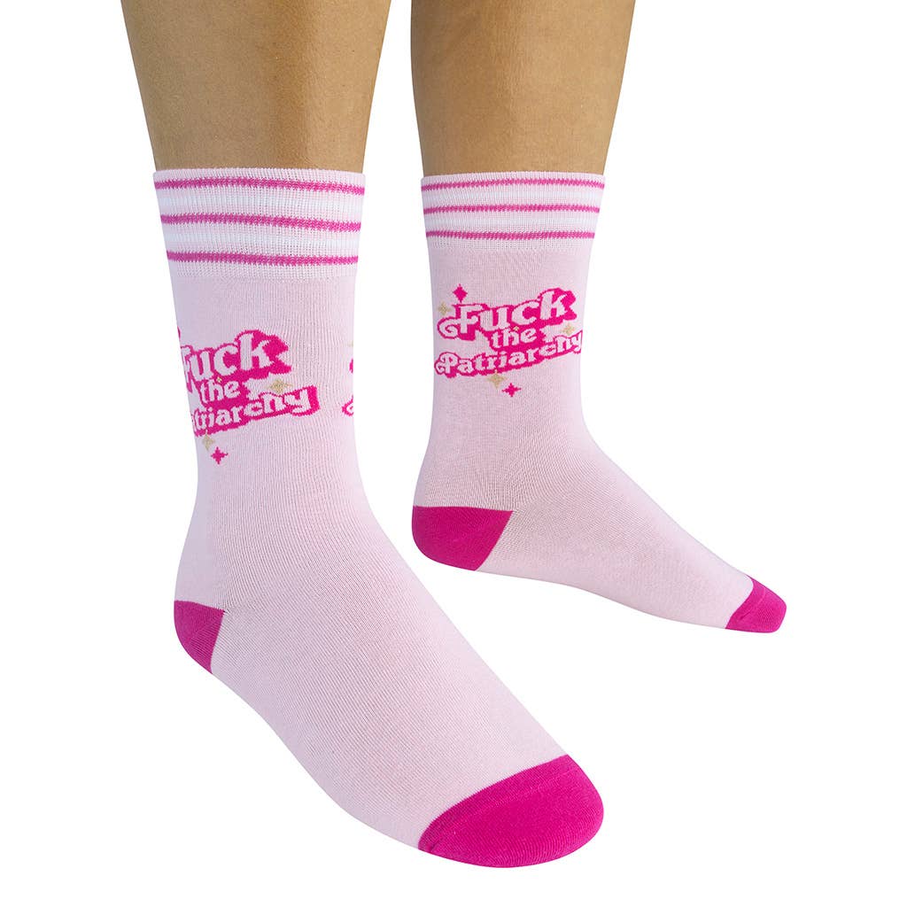 Fuck The Patriarchy Socks | Retro Feminist Socks in Pink