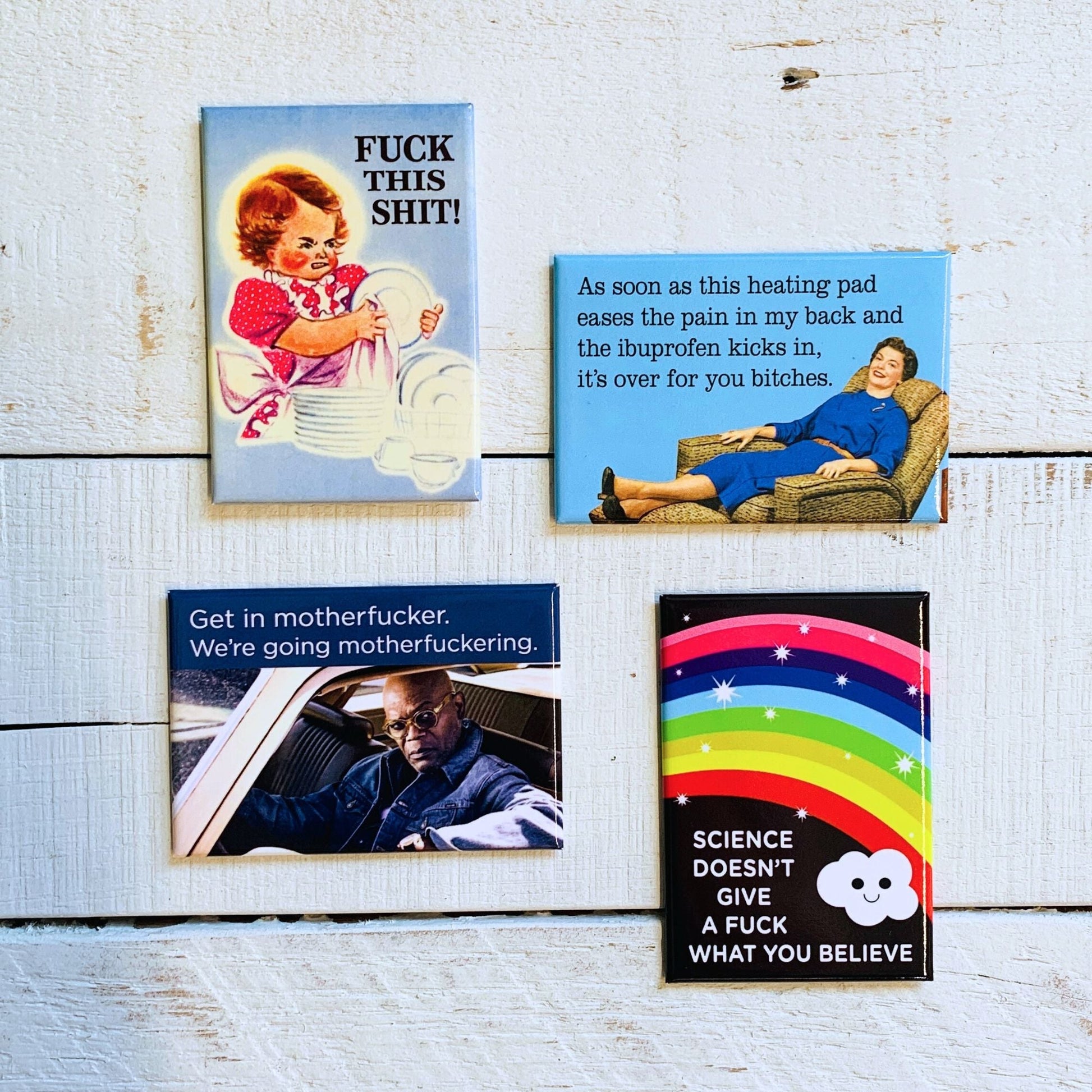 Fuck This Shit Anti-Housework Retro Illustrated Fridge Magnet