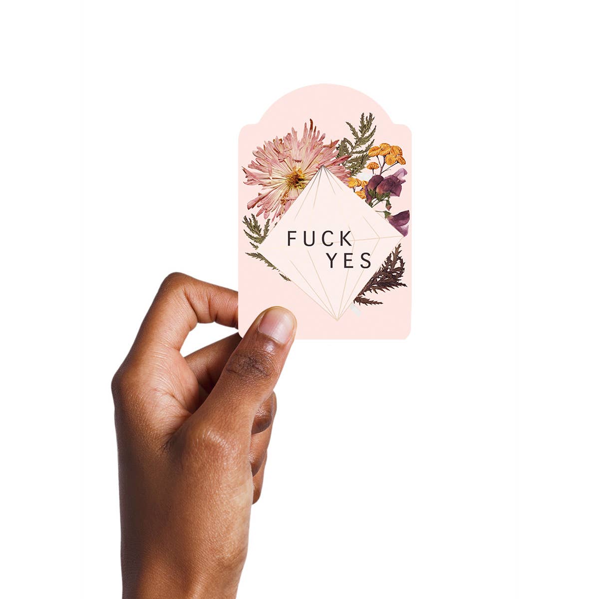 Fuck Yes Flower Large Vinyl Sticker | 4” x 2.75” | Durable for Laptop, Water Bottle, Etc.