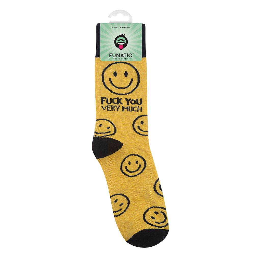 Fuck You Very Much Socks | Smiley Icon Funny Socks