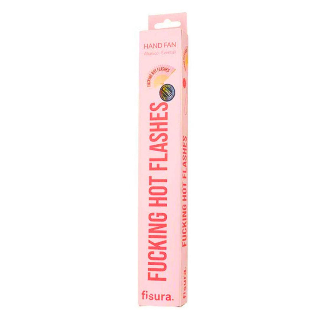 Fucking Hot Flashes Pink Wooden Hand Fan | Funny Hot Weather Foldable Fan-Fisura-The Bullish Store