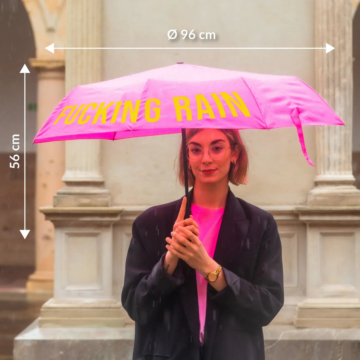 Fucking Rain Pink Folding Umbrella