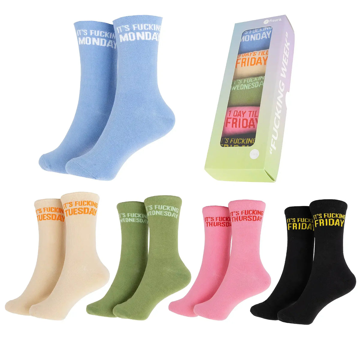 Fucking Week Cotton Socks | 5-Pair Set
