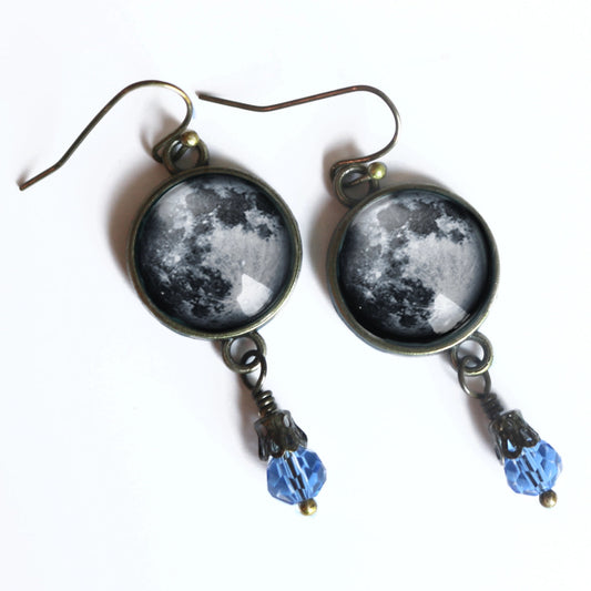 Full Moon Hook Earrings | Handmade in the US