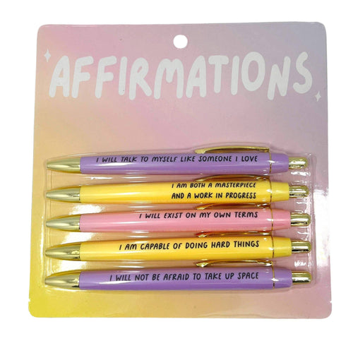 Fun Club Affirmations Pen Set | 5 Pens Packaged for Gifting