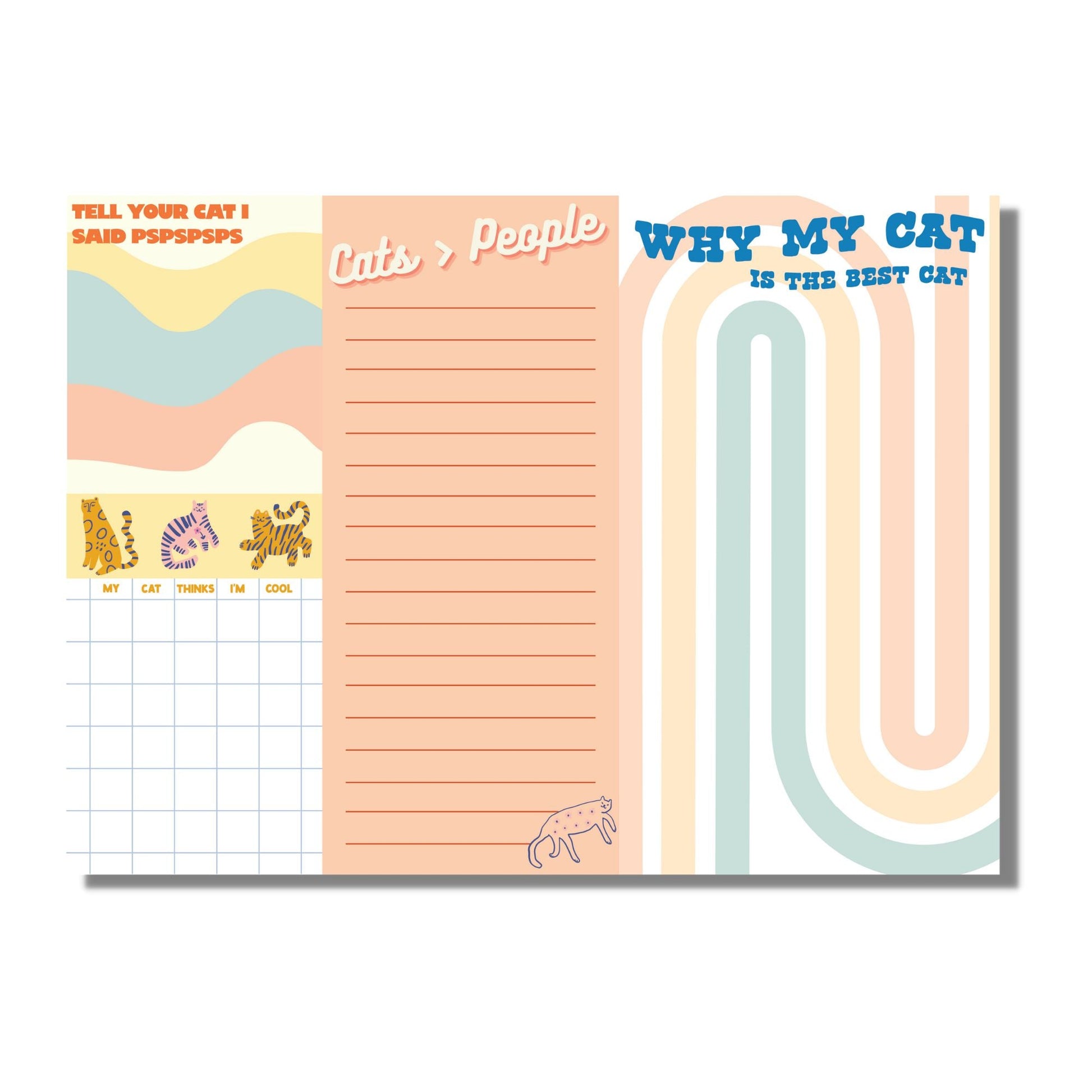 Fun Club Cat Lovers Notepad Set | Sticky Note and Tear-away Notepad Set | Giftable Stationery Set