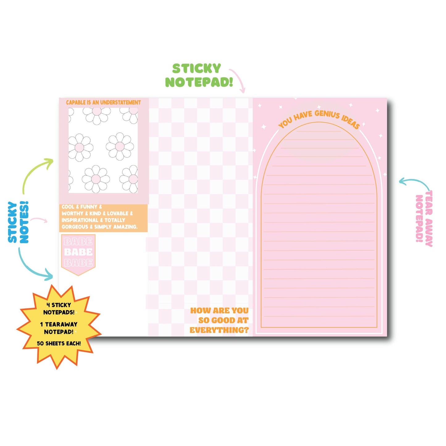 Fun Club Complimentary Notepad Set | 5 Notepads in One Giftable Set